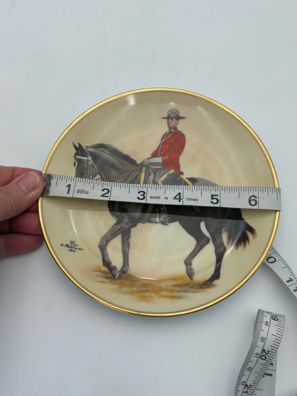 Vintage Collectible Plate with Royal Canadian Mountie on Black Horse